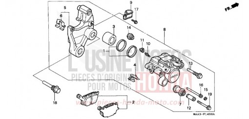 PINZA FRENO POSTERIORE (VT1100C2) VT1100C2W di 1998